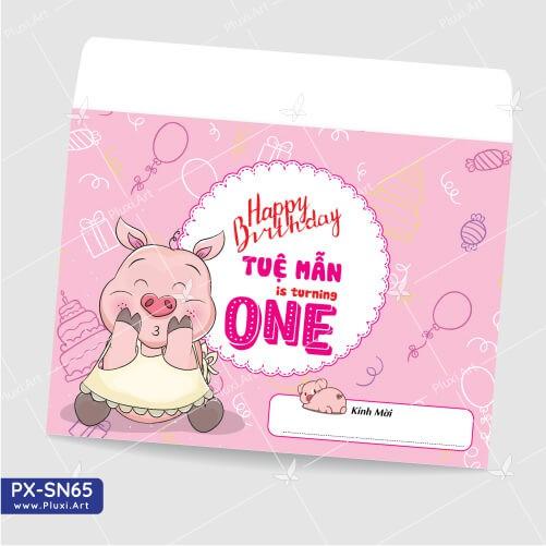 Thiệp thôi nôi – sinh nhật theo yêu cầu Pluxi
