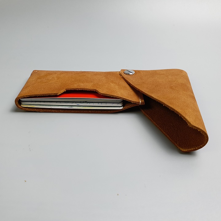 Ví card da bò sáp MN119 - 100% da bò thật, BH 3 năm