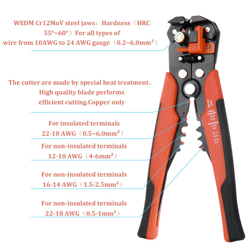 Electrical Wire Terminal Kit with 5-in-1 Automatic Wire Stripper Crimper and 400pcs Connectors