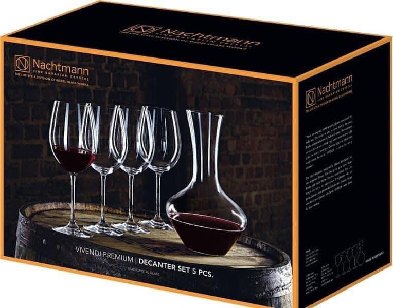Set uống rượu vang Nachtmann Vivendi Premium 93605 DEKANTIERSET 1 bình 4 ly Hàng chính hãng