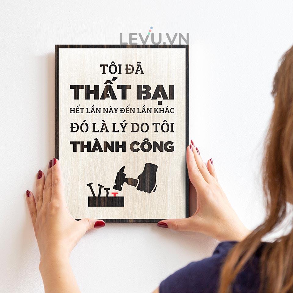Tranh treo tường khẩu hiệu LEVU LV048 "Tôi đã thất bại hết lần này đến lần khác đó là lý do tôi thành công"