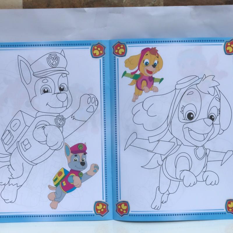 Set 4 tập/vở bé tô màu đội chó cứu hộ