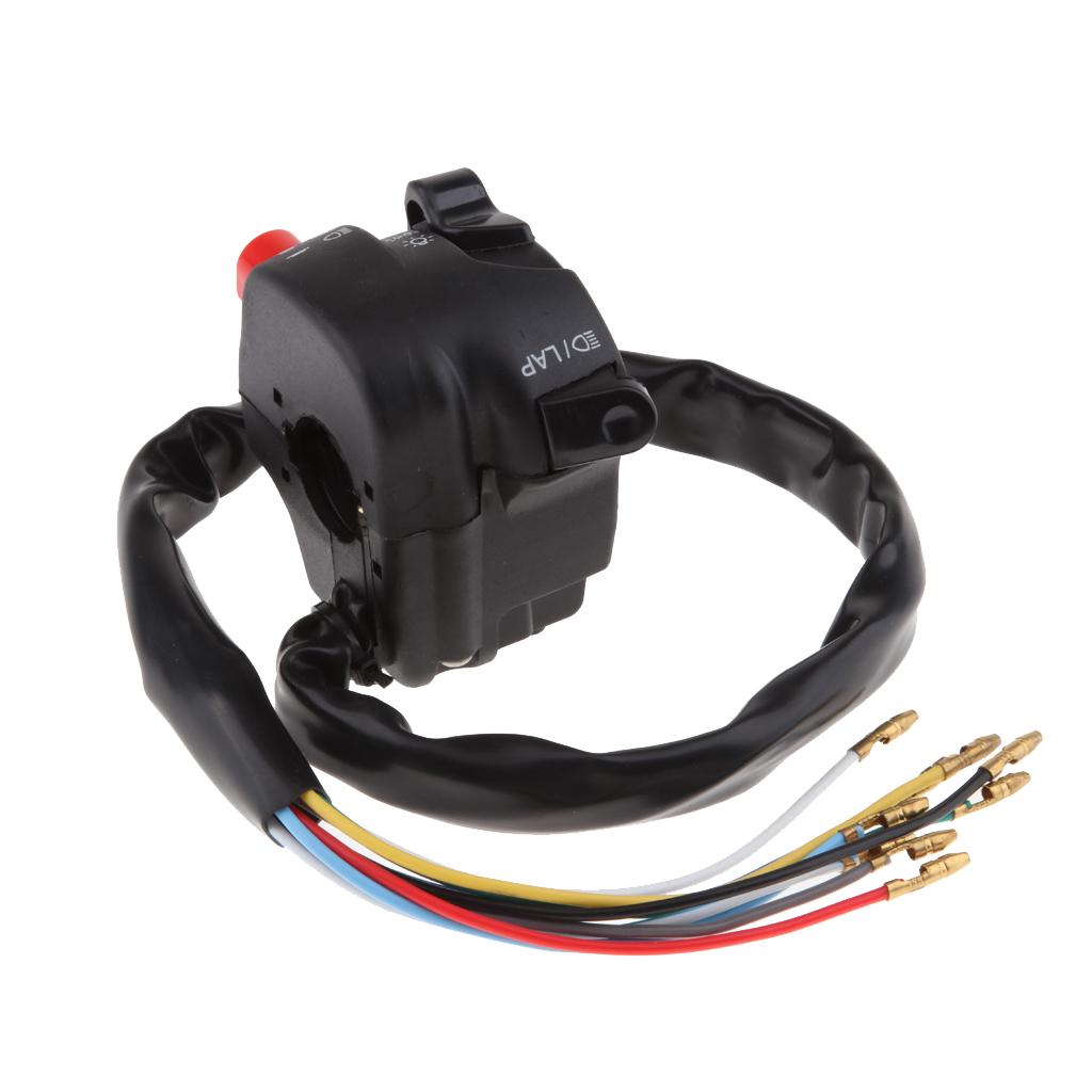 Motorcycle 7/8" 22mm LH Handlebar Light Switch ON OFF Button for Honda Bike