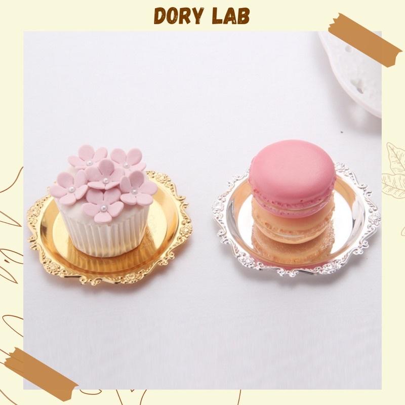 Khay Kim Loại Đựng Nến, Đĩa Tròn Phụ Kiện Decor Chụp Ảnh Phong Cách Cổ Điển - Dory Lab