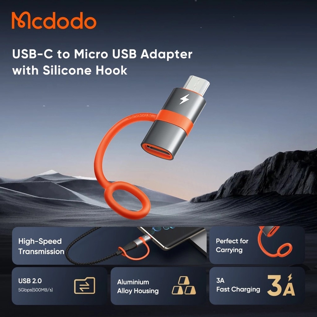 Đầu chuyển Type C to Micro MCdodo OT382 dòng sạc 3A hỗ trợ sạc nhanh Quick charge 18W  _ Hàng chính hãng
