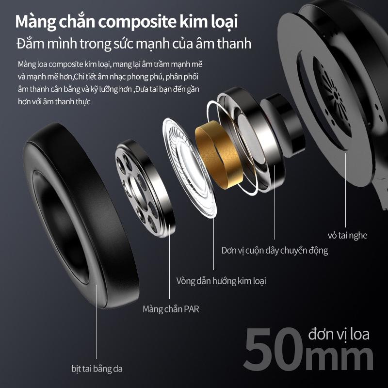 Tai nghe headphone H300 RGB phát sáng 7.1 âm thanh trầm kèm microphone chơi game màng bass kim lọai