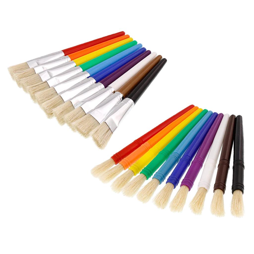 10/20Pcs Kids Artist Paint Brushes for Watercolor Oil Acrylic Painting Arts Tool