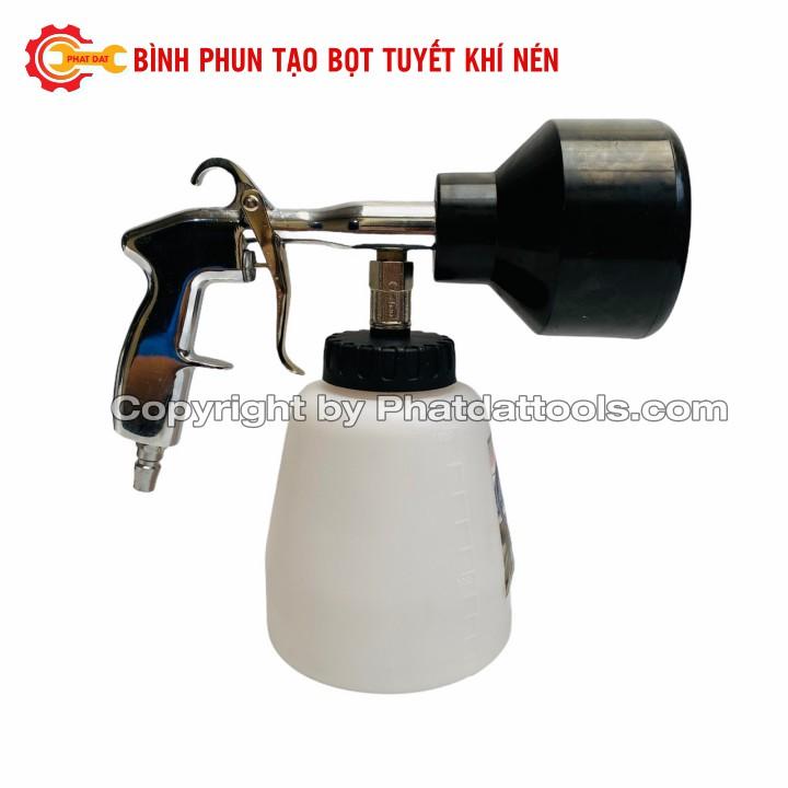 Bình phun tạo bọt tuyết dùng khí nén 1000ml-Đầu đen-Tặng kèm 100ml dung dịch nước rửa xe không chạm