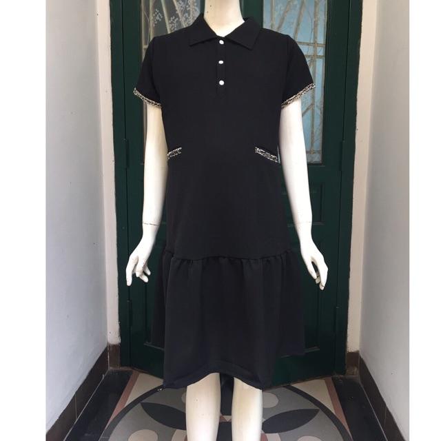 Váy bầu suông thiết kế Aidenshop Đầm bầu công sở màu đen