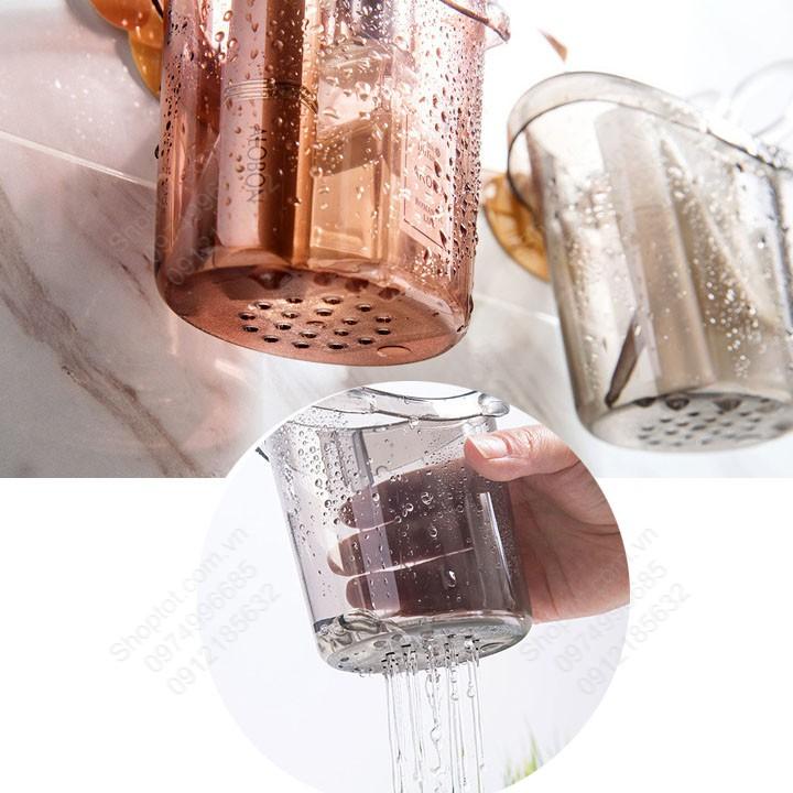 Bộ 2 Cốc hình gấu để đồ đa năng nhà tắm, nhà bếp, để bàn chải, lược, đũa, thìa muỗng đa năng