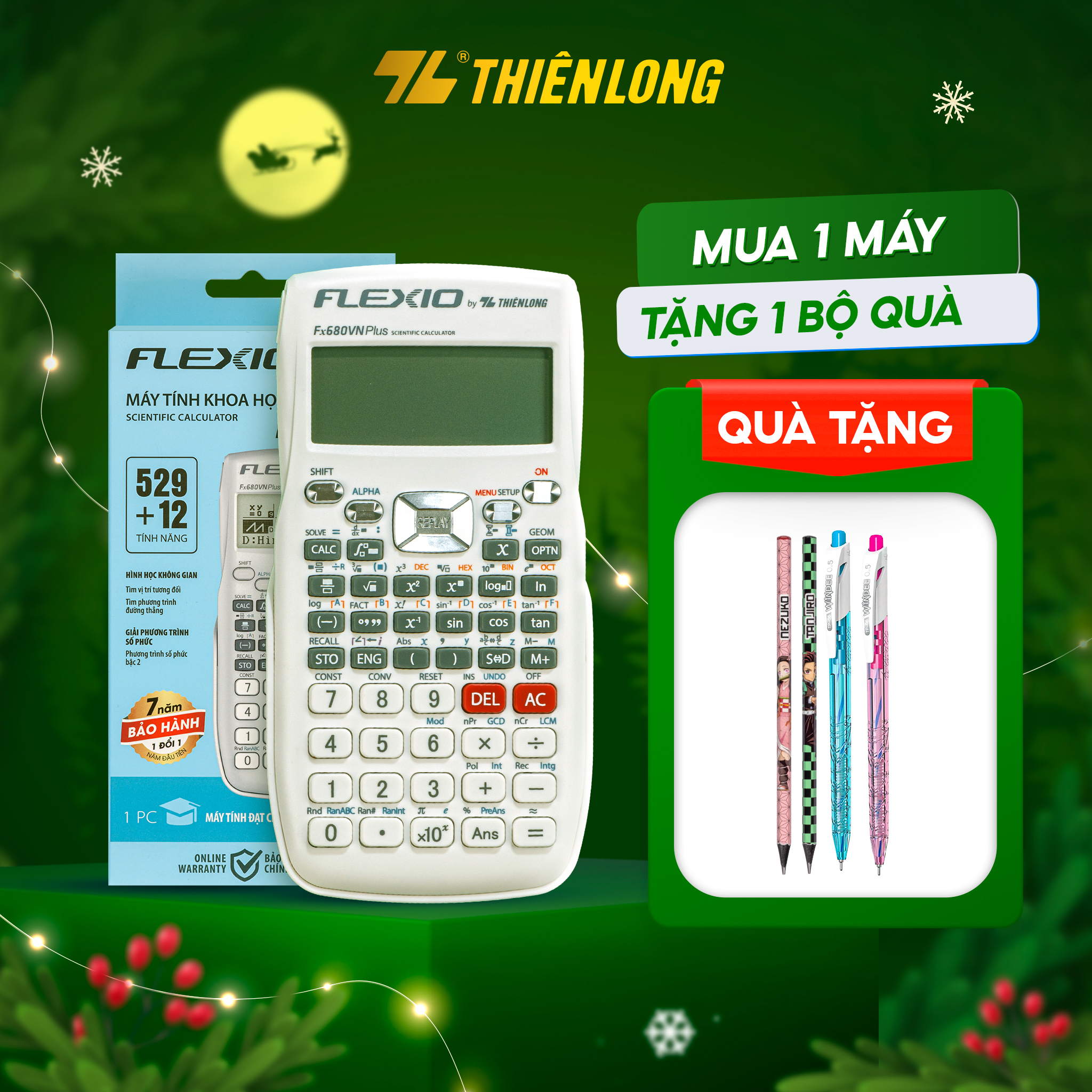 Máy Tính Khoa Học Thiên Long Flexio Fx680Vn Plus - Xanh