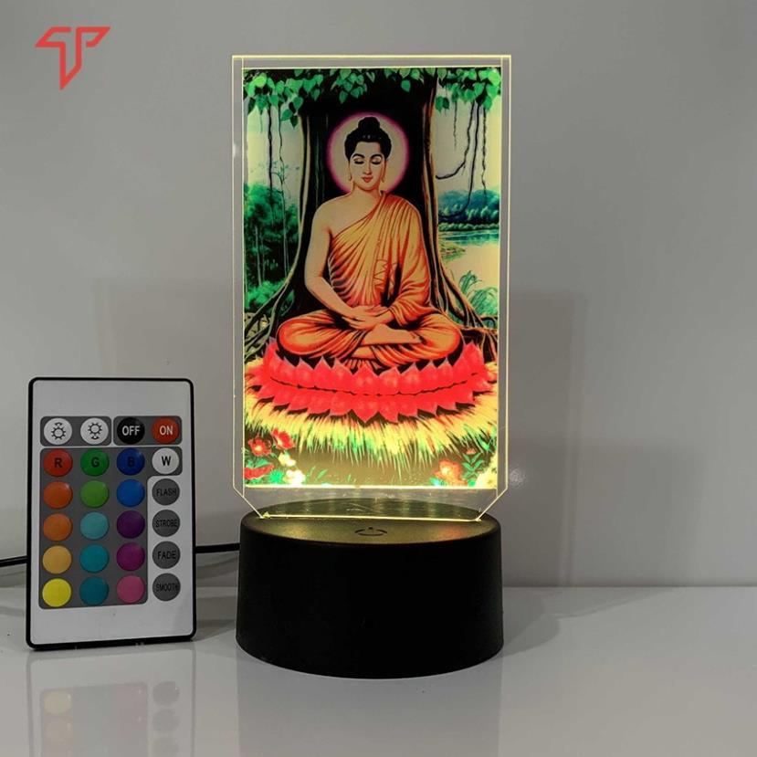 Đèn Led hình Phật Thích Ca Mâu Ni, đèn led 3D hình thờ, Tranh led