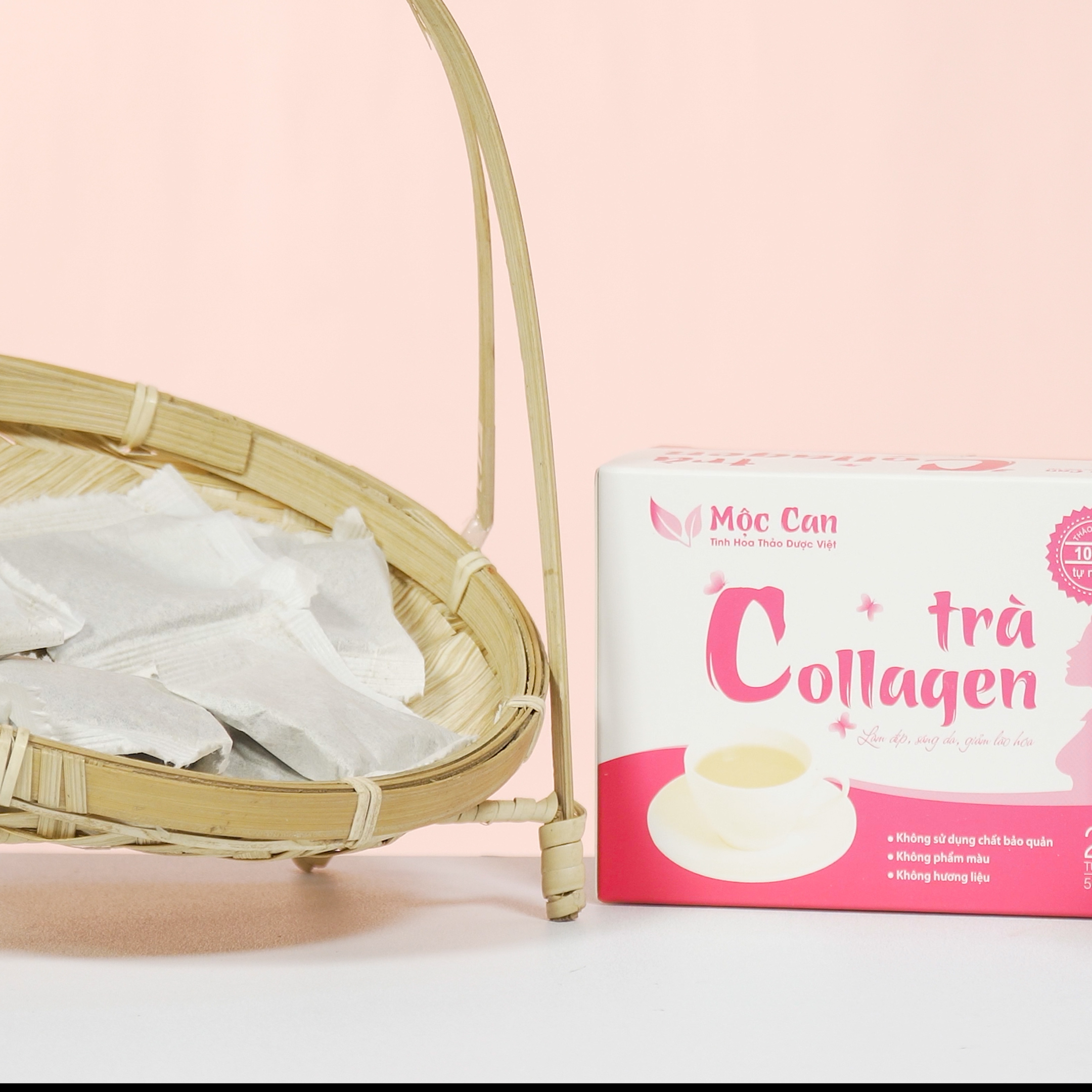 Trà Collagen Mộc Can 1 hộp 25 túi lọc bổ sung collagen dưỡng trắng da ngăn ngừa lão hoá da