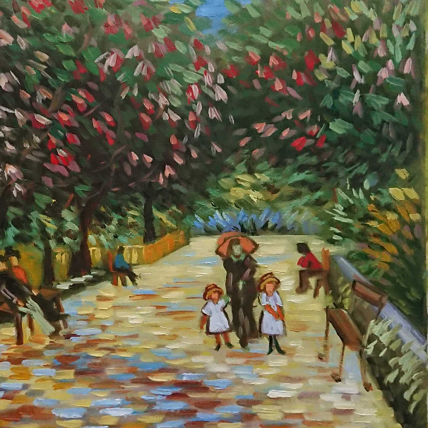 Mùa Hạt Dẻ - Tranh Sơn Dầu Vẽ Tay 40x50cm