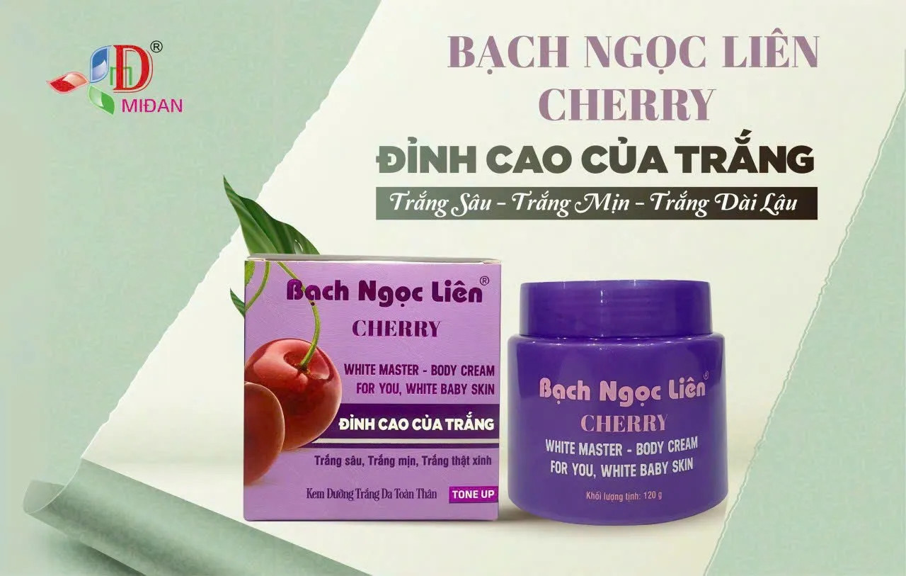 Kem dưỡng trắng body bạch ngọc liên cherry tím ĐỈNH CAO CỦA LÀM TRẮNG 120g