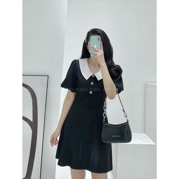 Đầm ôm tay phồng đen