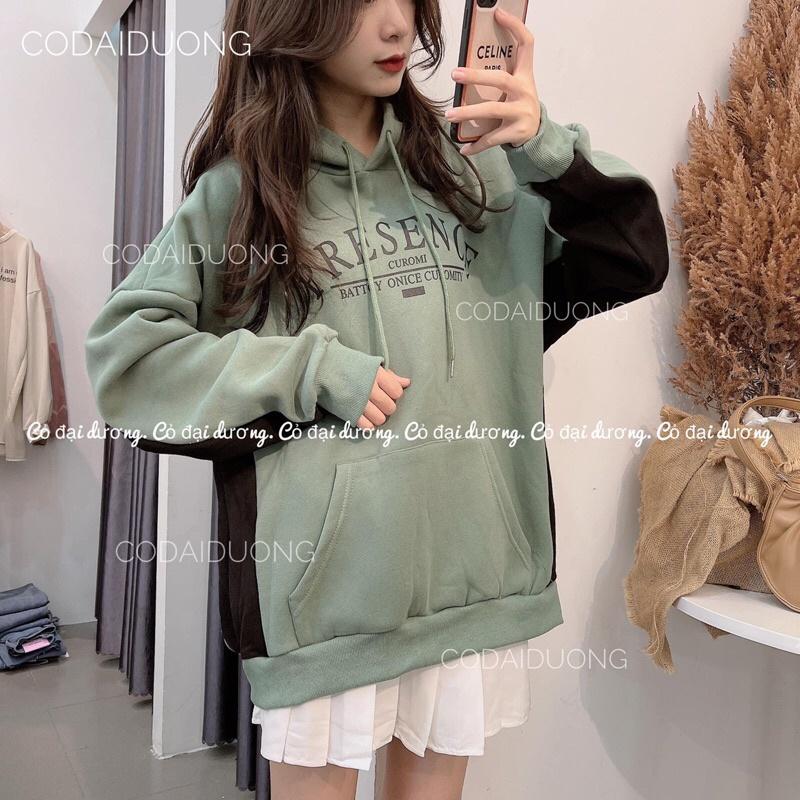 áo nỉ hoodie presence - 2(trắng),freesize dưới 65kg