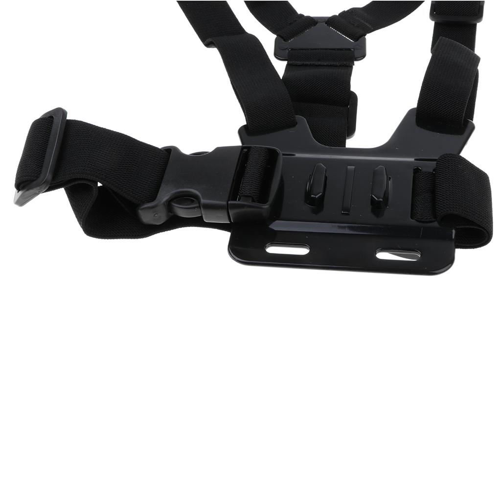 2x Chest Adjustable Strap Outdoor Holder with Clip for Smartphone Black