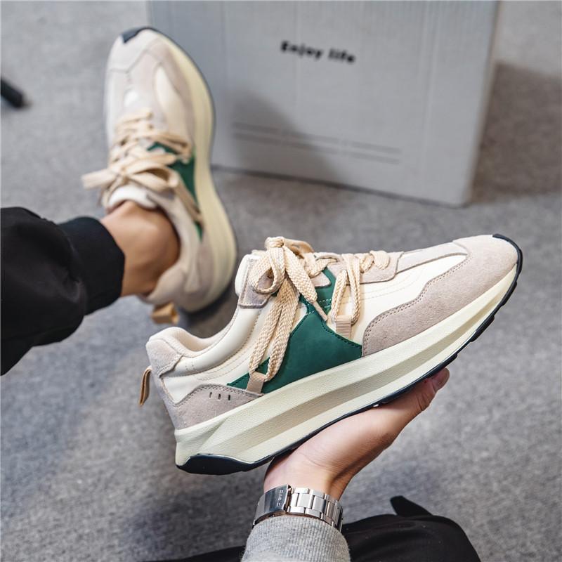 Đáy Dày Thoáng Khí Chống Trơn Trượt Chạy Bộ Người Mùa Hè Mới Thể Thao Nam Giày Sneakers Thời Trang Thoải Mái Chịu Mài Mòn Thường Ngày Color: Beige Shoe Size: 44