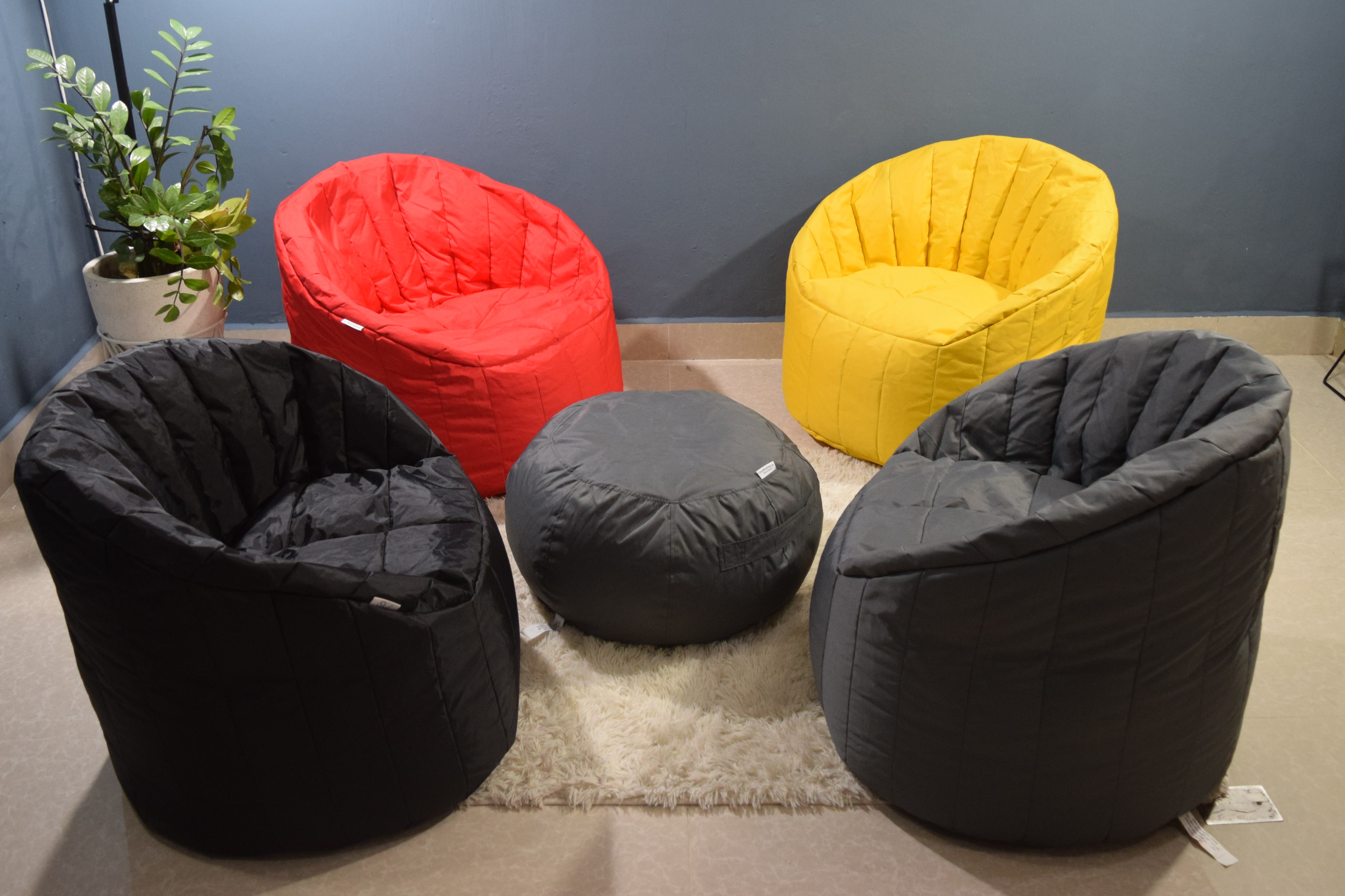 Ghế Lười Hạt Xốp Perlero Beanbag Chất Liệu Vải Dù Màu Xám