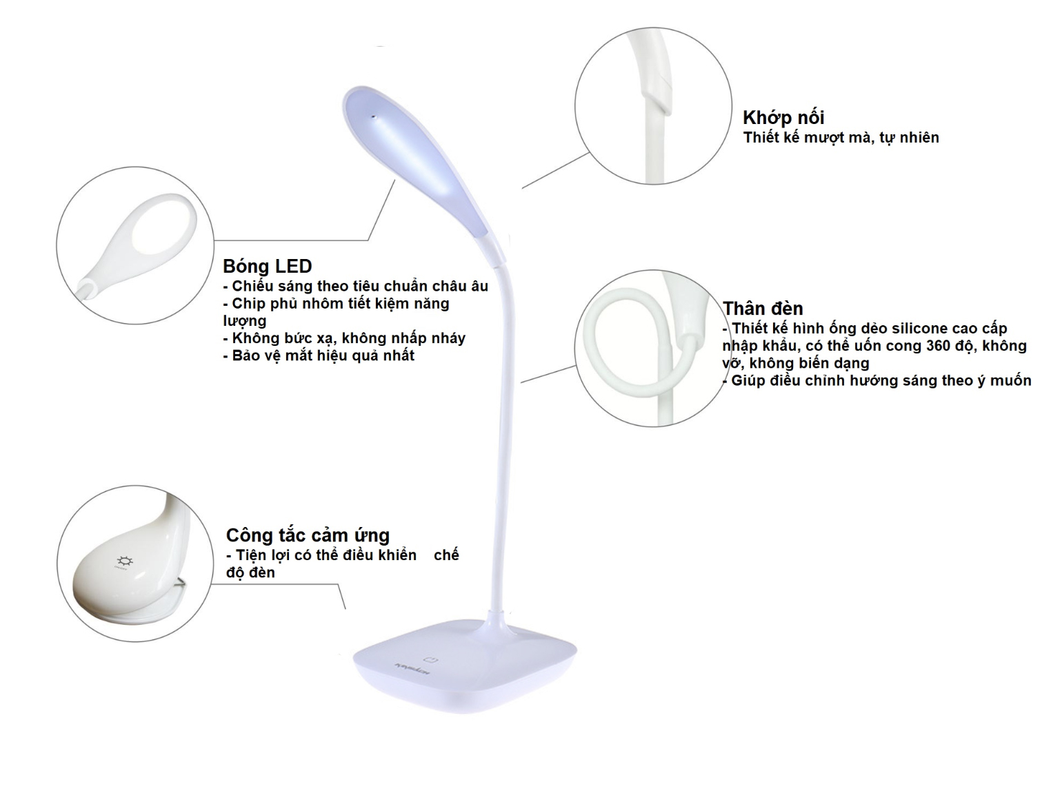 Đèn pin đọc sách đèn bàn LED chống cận