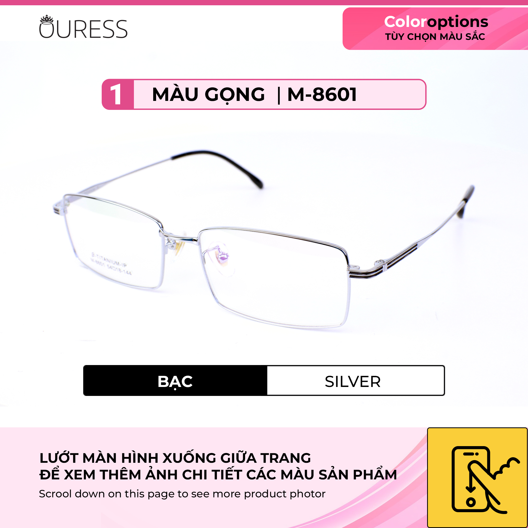 Gọng kính titanium WM8601 LS9001 thời trang cao cấp nam siêu nhẹ siêu bền OURESS