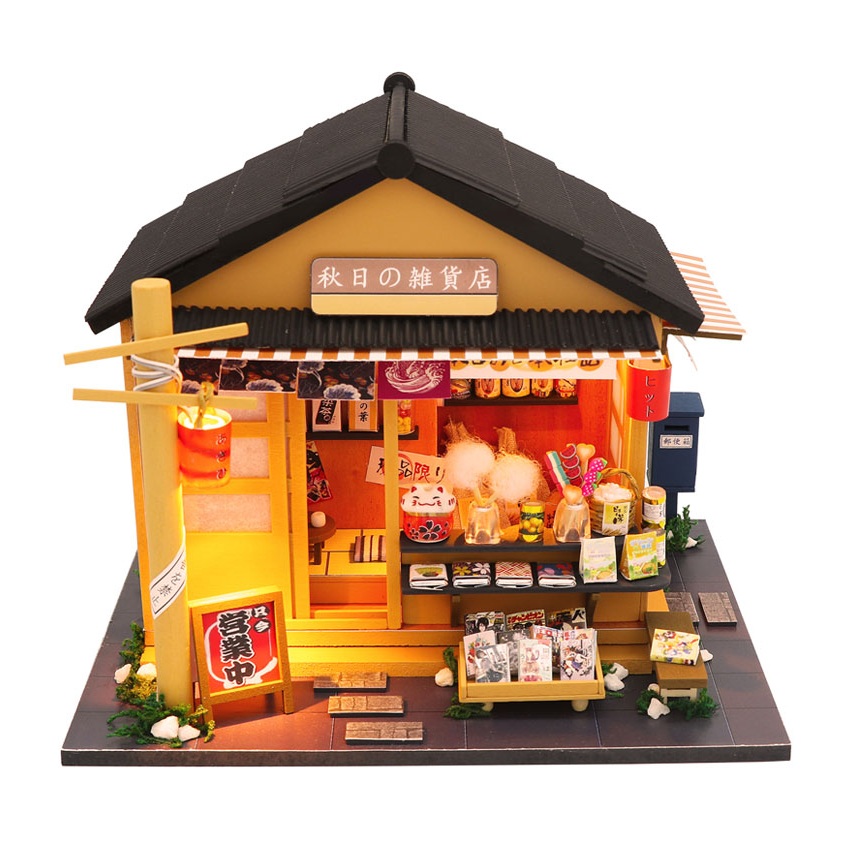 Mô hình nhà DIY Doll House Memory Of Autumn Grocery Store Kèm Mica Chống bụi và Dụng cụ lắp ráp