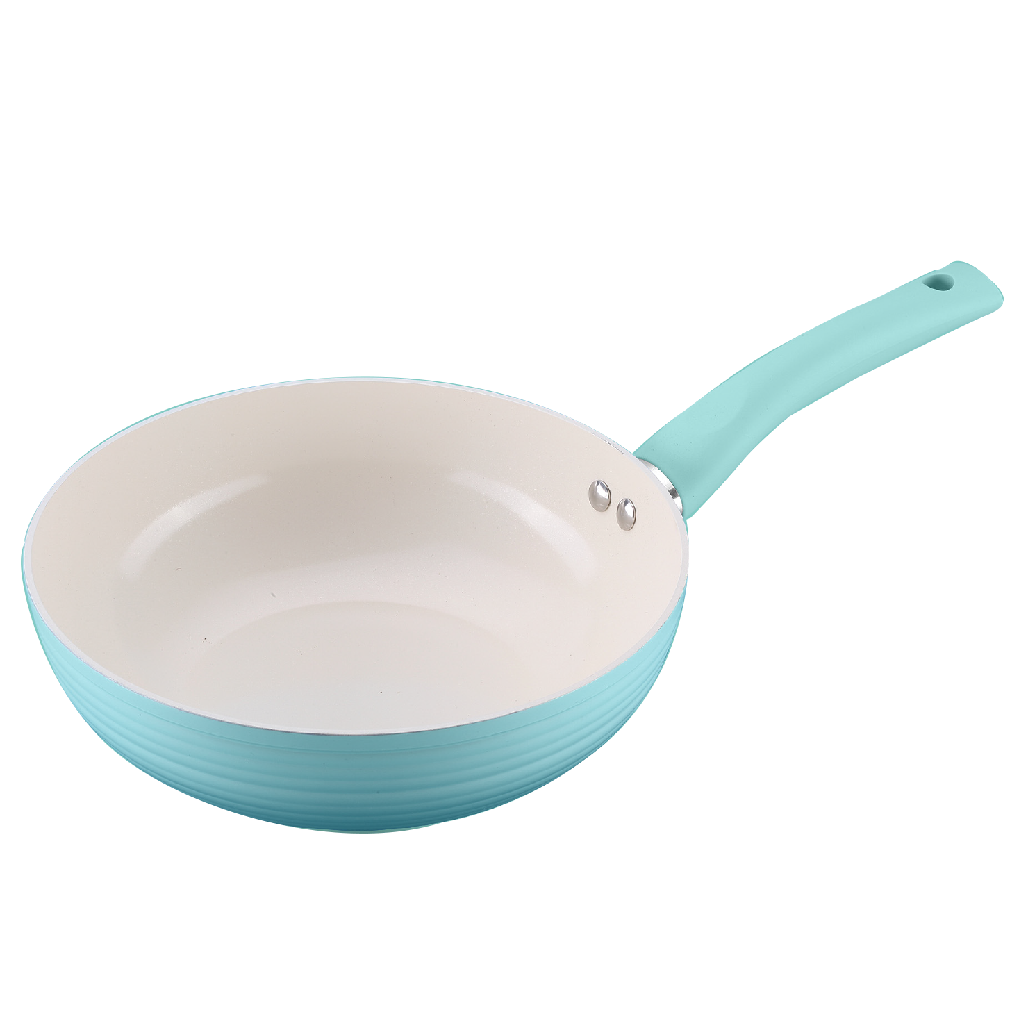 Chảo Xào Chống Dính Ceramic Đáy Từ Chef Blue Thiết Kế Vân Sóng Mới, Sang Trọng Đảm Bảo An Toàn Sức Khỏe, Siêu Bền Bỉ, Không Bong Tróc Size 24cm