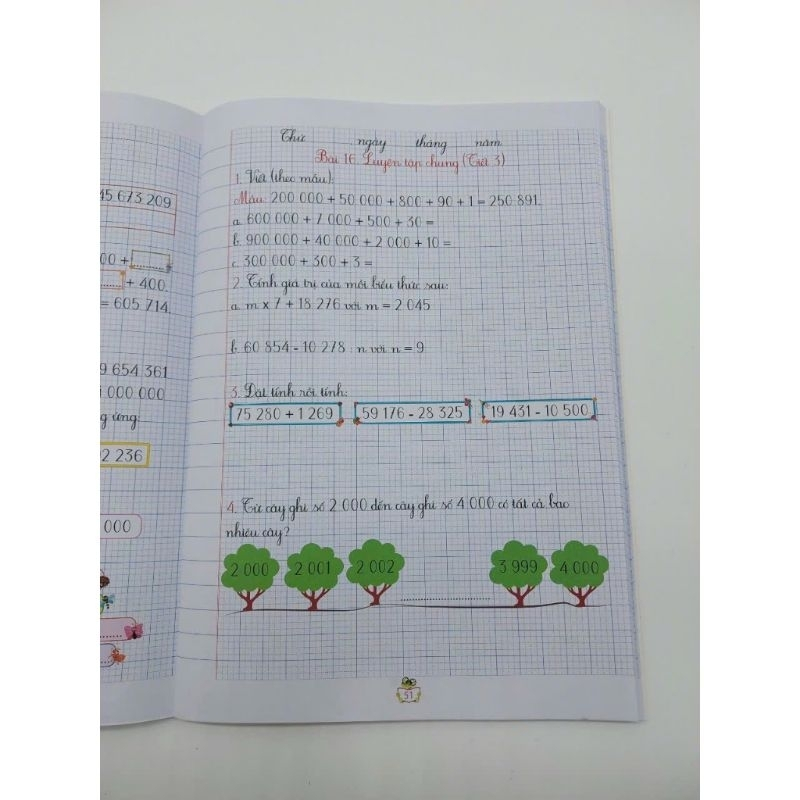 Sách - Combo Vở Ô li Bài Tập Toán Tăng Cường lớp 4 - tập 1 + 2 - BT