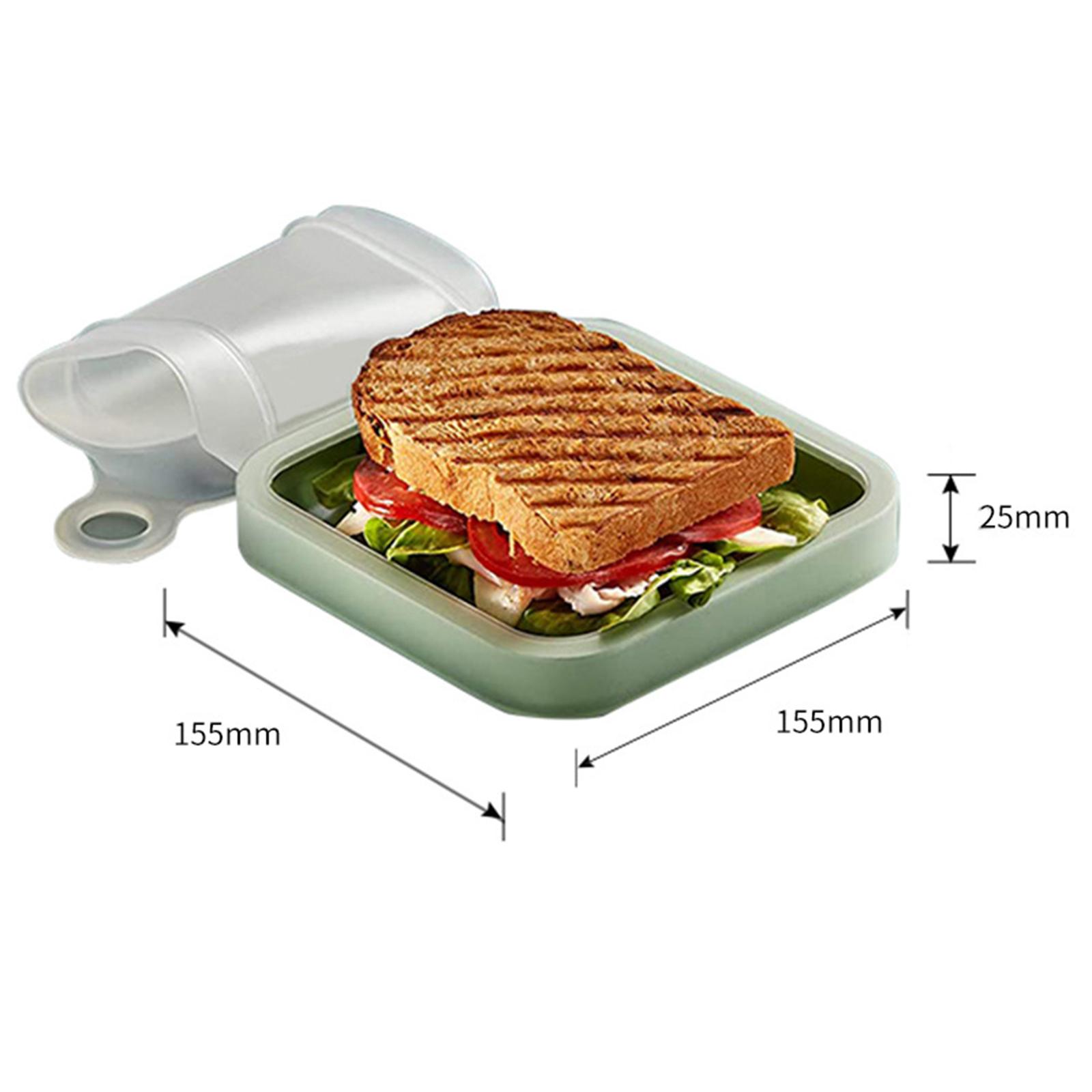 Bento Box Sandwich Toast Case Silicone Lunch Box for Parent-child School