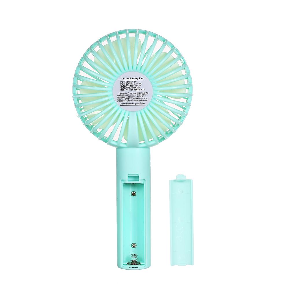 Quạt cầm tay mini di động có đế đỡ với 3 tốc độ gió, cổng sạc USB,