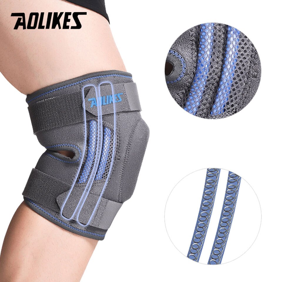 Bó Gối Thể Thao Aolikes Kneepad Có Lò Xo Trợ Lực Và Dây Quấn Cố Định (1 Chiếc) 