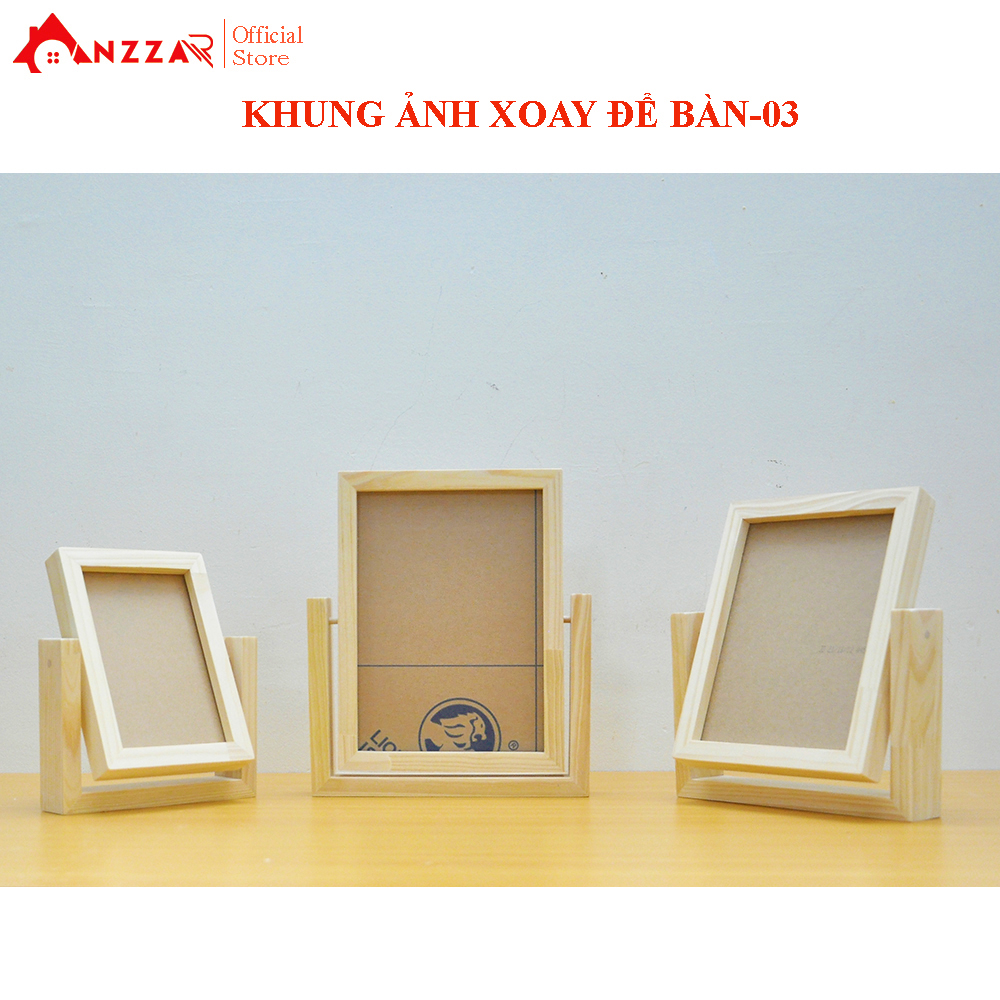 Khung ảnh để bàn xoay ngang nhiều kích thước, khung ảnh trang trí Anzzar-03