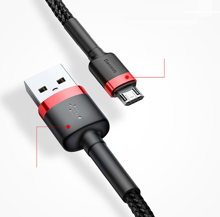 Cáp sạc dây dù Micro USB chính hãng Baseus Cafule Cable dài 1m (màu ngẫu nhiên)