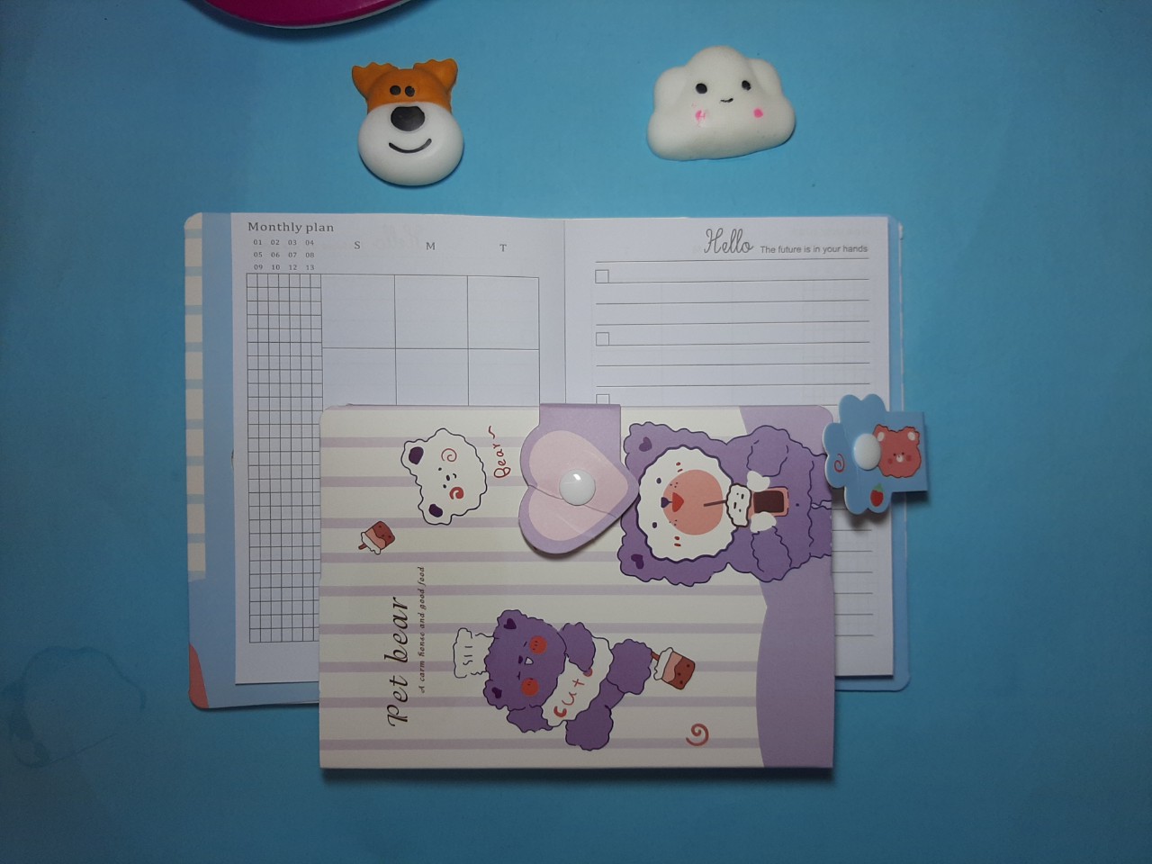 Combo 2 cuốn sổ tay cute có kèm con thú ngộ nghĩnh ngẫu nhiên