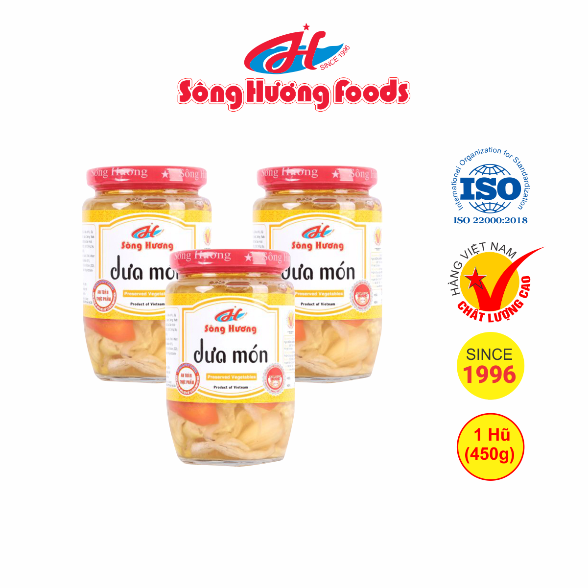 3 Hũ Dưa Món Sông Hương Foods Hũ 450g