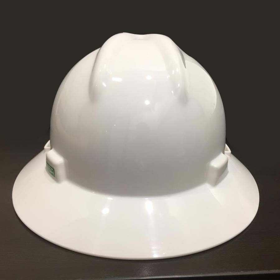 Nón bảo hộ có vành MSA 475369 V-Gard Slotted Safety Full Brim Hat Fas-Trac Suspension White