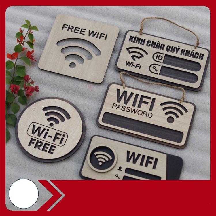 Bảng Gỗ Decor Quán Free Wifi trang trí cao cấp hiện đại