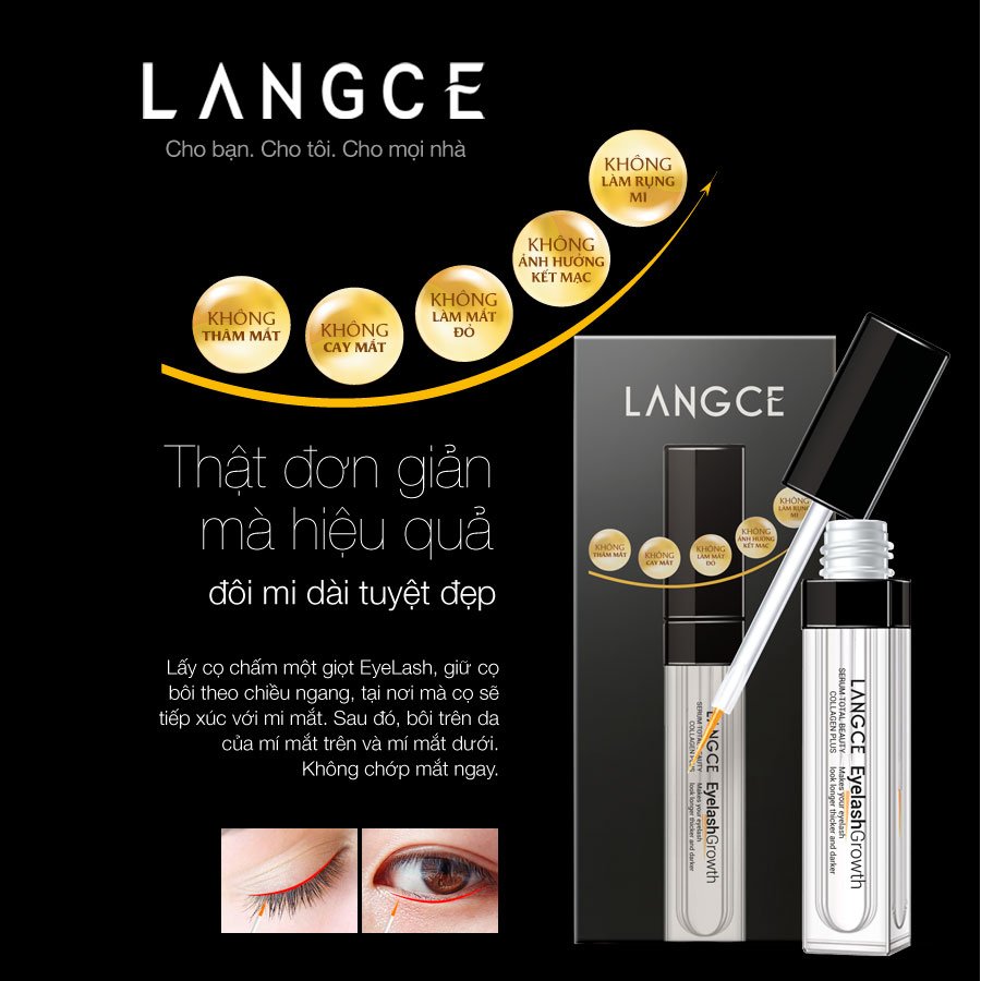 TINH CHẤT DƯỠNG DÀI ĐẸP MI COLLAGEN+ 7ml HỘP ĐEN LANGCE