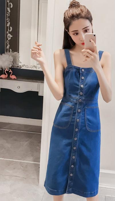 ĐẦM YẾM JEAN 2 DÂY SEXY  D778DJ