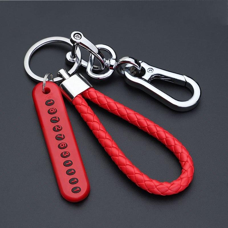 Anti-Lost Car Key Pendant Split Rings Keychain Phone Number Card Keyring Auto Vehicle Key Chain Car Outdoor Climbing Accessories