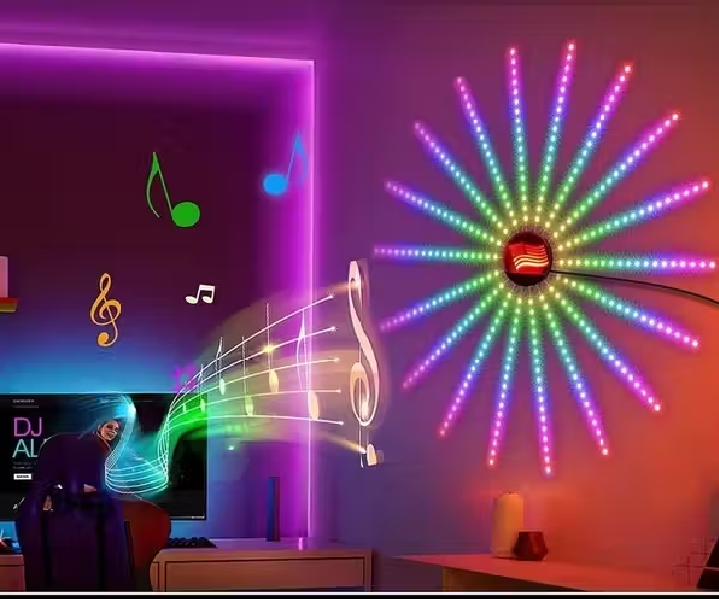 đèn LED pháo hoa trang trí dán tường hoa điều khiển từ xa nhiều màu