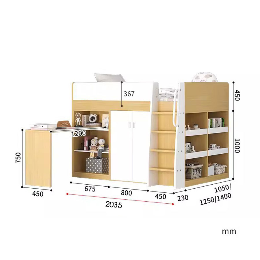 Giường tầng thấp ALALA164 đa năng/ Miễn phí vận chuyển và lắp đặt/ Đổi trả 30 ngày/ Sản phẩm được bảo hành 5 năm từ thương hiệu ALALA/ Chịu lực 700kg