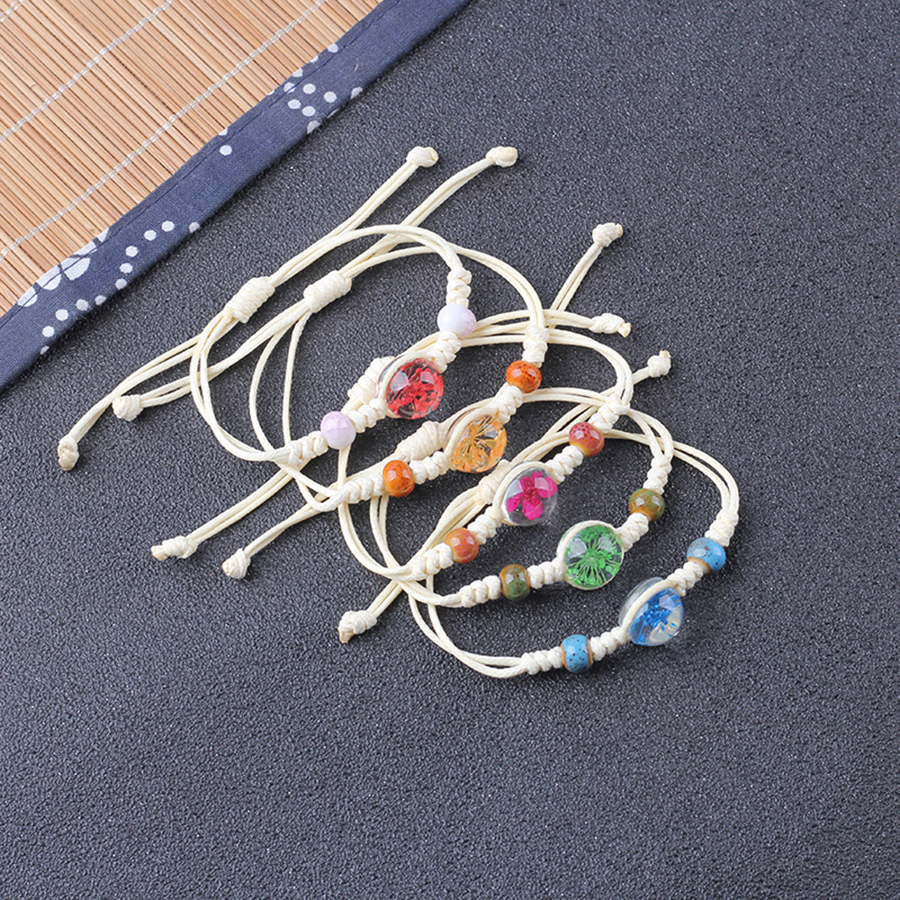 Vòng tay hoa khô, vòng đeo tay Bangle bất diệt, dáng vòng Boho Vintage nhiều màu XB-L2610 Bảo Ngọc Jewelry