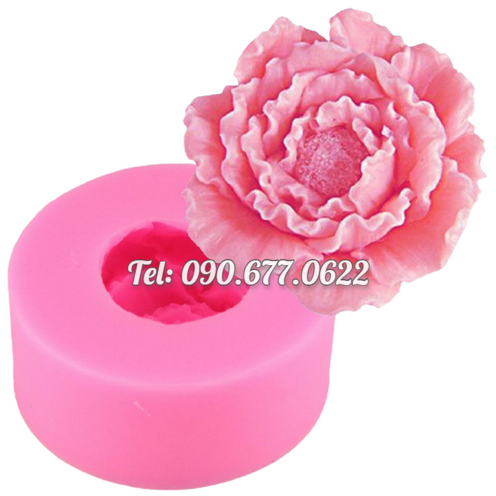 Bộ 4 khuôn silicone làm bánh, rau câu hoa mẫu đơn, hồng trà, các loại hoa và lá - Mã số 1154