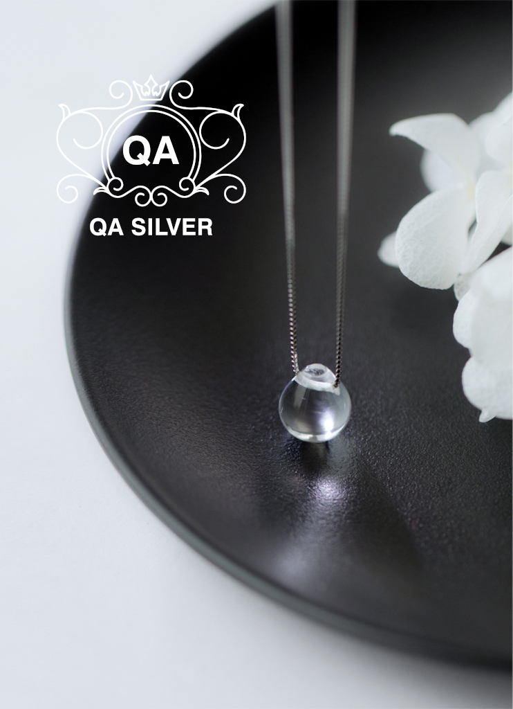 Dây chuyền bạc 925 mặt đá giọt nước trong suốt vòng cổ nữ tối giản S925 QUARTZ Silver Necklace QA SILVER NE190301