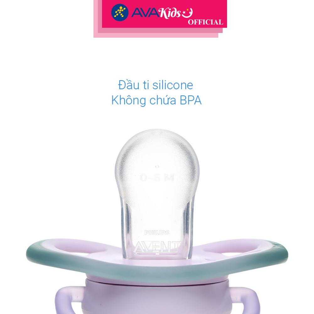 Ti ngậm Philips Avent thông khí SCF086/04 (0 - 6 tháng) - Hình mặt trời - Hàng Chính Hãng