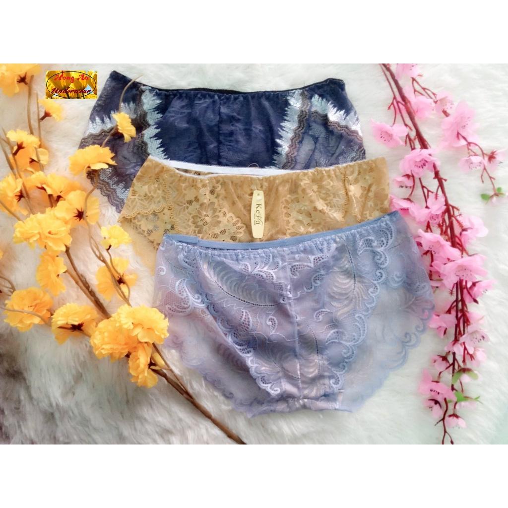 SET 10 Quần lót ren 078, Combo 10 Quần lót ren kiểu tiểu thư, thoáng mát, siêu gợi cảm đủ size từ 40kg-75kg.