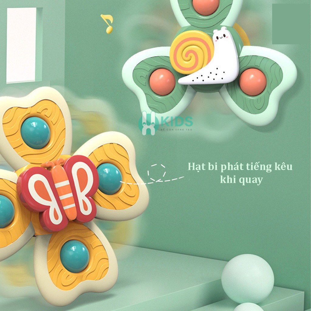 Đồ chơi con quay spinner vui nhộn, hộp đẹp set 3 con quay thiết kế hình động vật dễ thương cho bé