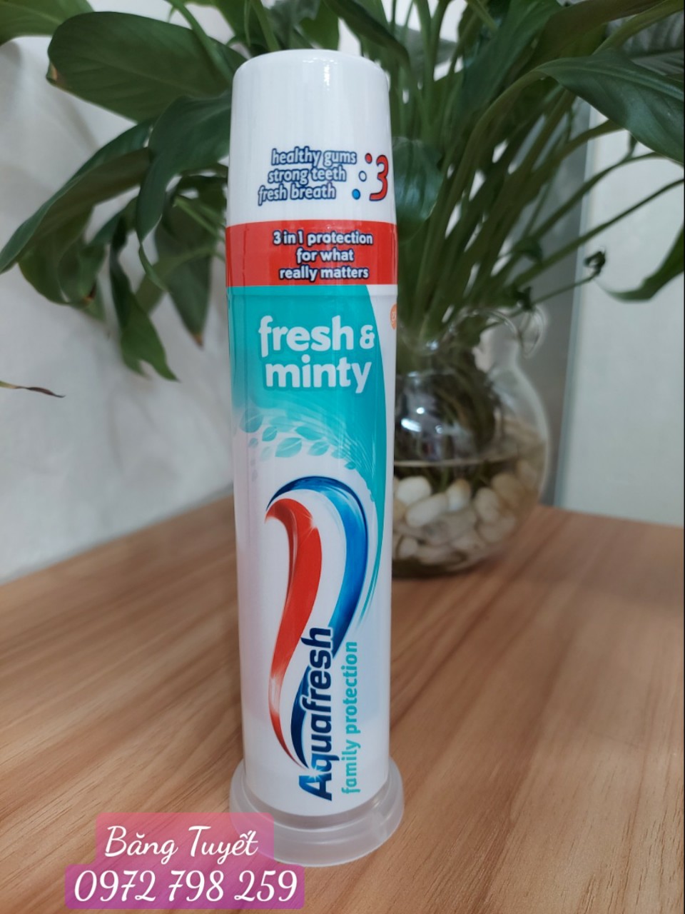 Kem Đánh Răng Aquafresh 3In1 Fresh &amp; Minty 100ml Chuẩn Mỹ